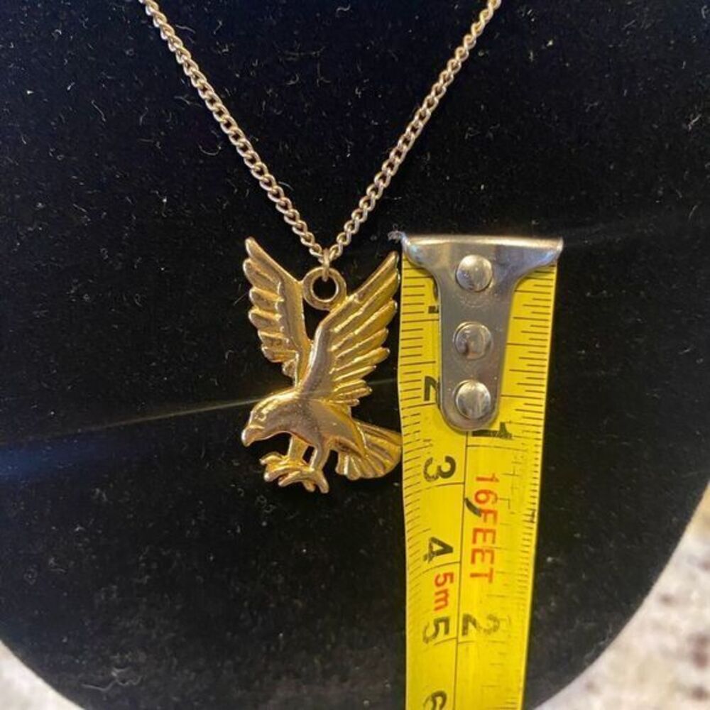 Vintage 14k Gold Electroplated Eagle Pendant Necklace - Picture 2 of 5